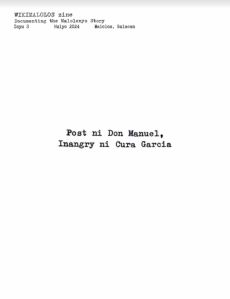 Post ni Don Manuel, Inangry ni Cura Garcia